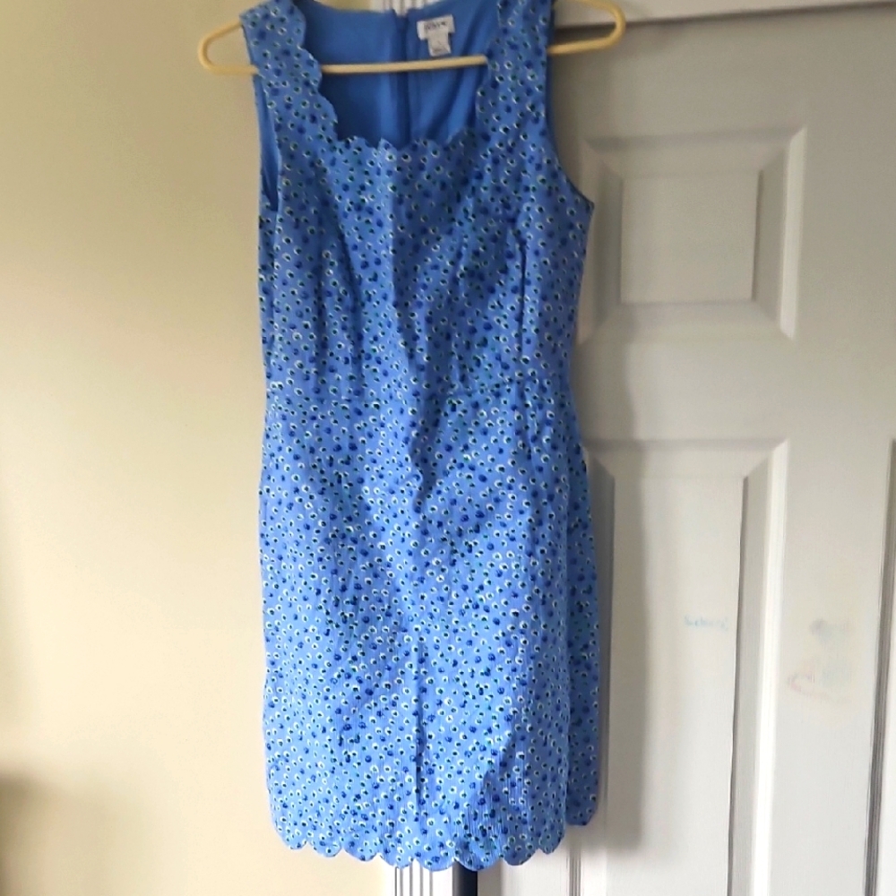 Blue Sleeveless Floral Dress